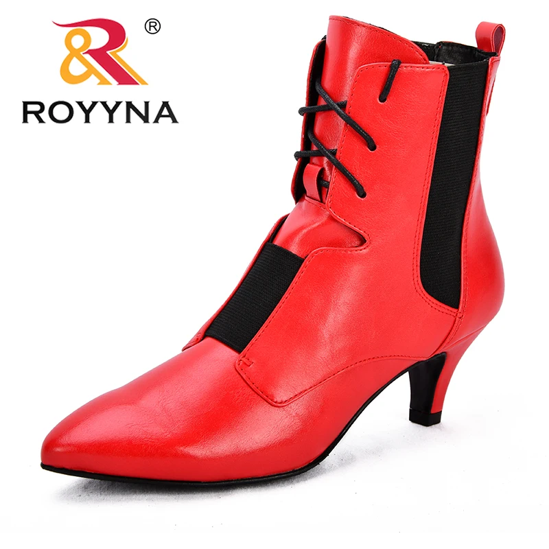 ROYYNA 2018 New Design Women Fashion High Heels Ankle Boots Elegant Pointed Toe Microfiber Elastic Band Winter Shoes Ladies
ROYYNA 2018 New Design Women Fashion High Heels Ankle Boots Elegant Pointed Toe Microfiber Elastic Band Winter Shoes Ladies