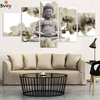 UnFramed 5 Panel Large orchid background Buddha Painting Fengshui Canvas Art Wall Pictures for Living Room Home Decor Fx015
UnFramed 5 Panel Large orchid background Buddha Painting Fengshui Canvas Art Wall Pictures for Living Room Home Decor Fx015