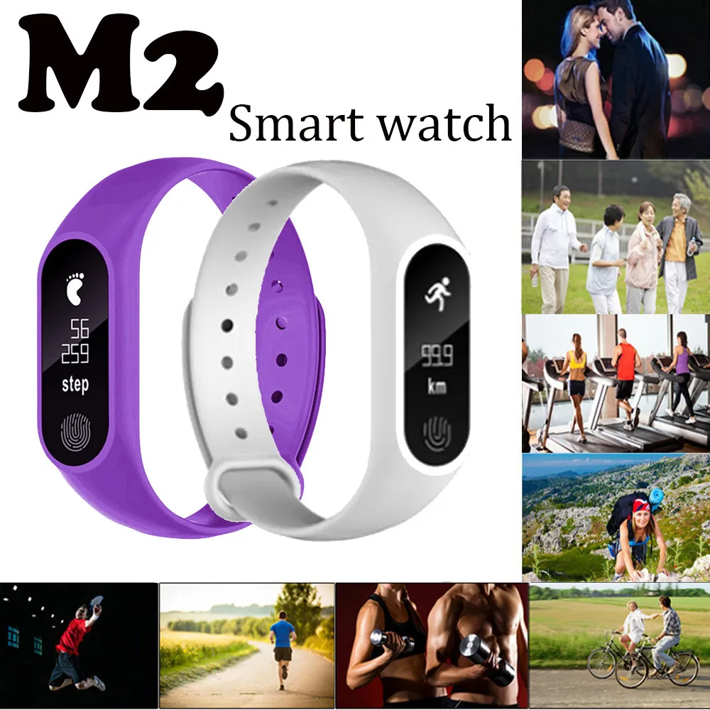 

VOBERRY M2 Sports Pedometer Smart Bracelet Heart Rate Fitness Tracker Message Reminder Bluetooth 4.0 Smart Watch for Android,IOS