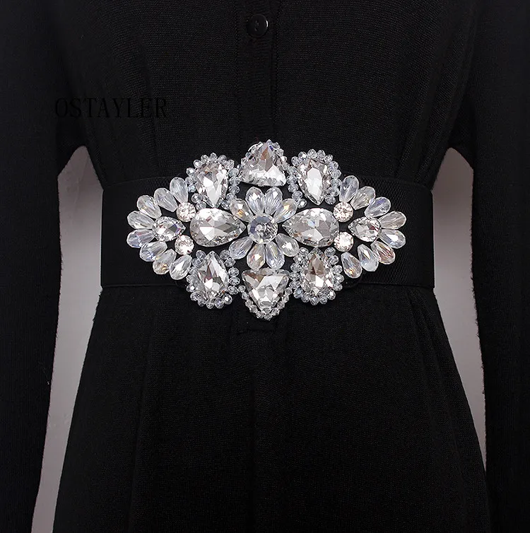 White Black Crystal Women Belt European Caestus Waistband Belt Elastic Band Fashion Ladies Luxury Rhinestone Beaded Waist Belts
White Black Crystal Women Belt European Caestus Waistband Belt Elastic Band Fashion Ladies Luxury Rhinestone Beaded Waist Belts