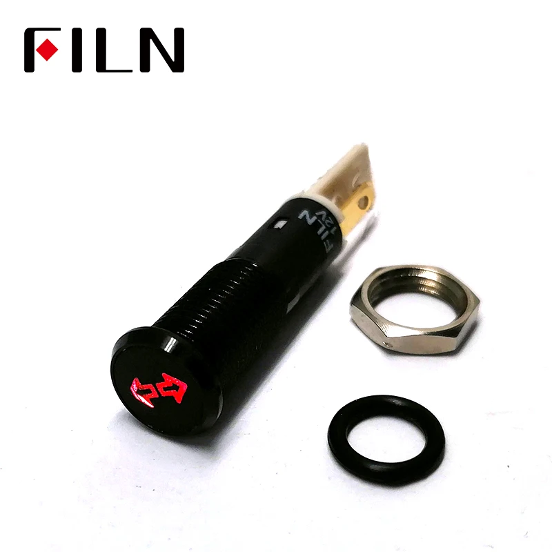 FILN 8mm C8 Car dashboard black shell Left and right turn signal marking 12v led indicator light with Solder foot
FILN 8mm C8 Car dashboard black shell Left and right turn signal marking 12v led indicator light with Solder foot