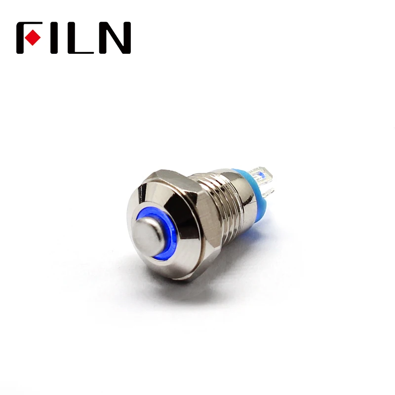 FILN 8mm red blue green mini high flat led button poussoir momentary 4pins on off pc power metal push button switch
FILN 8mm red blue green mini high flat led button poussoir momentary 4pins on off pc power metal push button switch