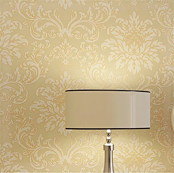 Europe Textured non-woven Glitter Modern damask wallpaper roll classic wall papers for living room bedroom murais 3d | Обустройство