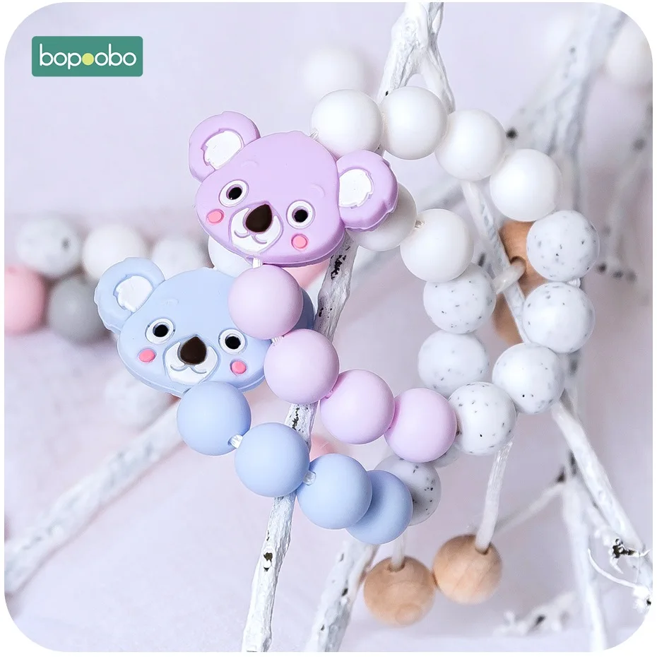 Bopoobo 1pc Baby Teether Silicone Beads Bracelet Food Grade Koala Teether Infant Nursing Chewable Teethers Newborn Baby Products
Bopoobo 1pc Baby Teether Silicone Beads Bracelet Food Grade Koala Teether Infant Nursing Chewable Teethers Newborn Baby Products