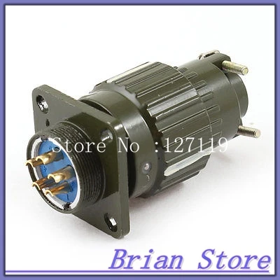 20mm Thread Dia Aviation Pannel Connector Plug Adapter 5P 5 Pin AC 250V 15A