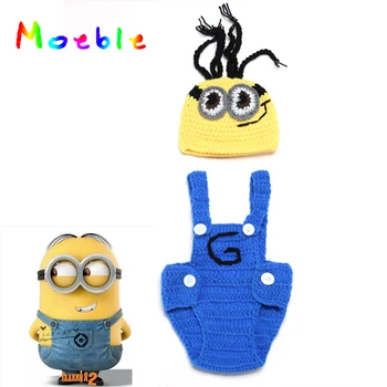 Latest Crochet Baby Minions Hat&Suspender Pants Set Handmade Infant Baby Photo Costume Despicable Me Photo Props 1set MZS-14027
Latest Crochet Baby Minions Hat&Suspender Pants Set Handmade Infant Baby Photo Costume Despicable Me Photo Props 1set MZS-14027