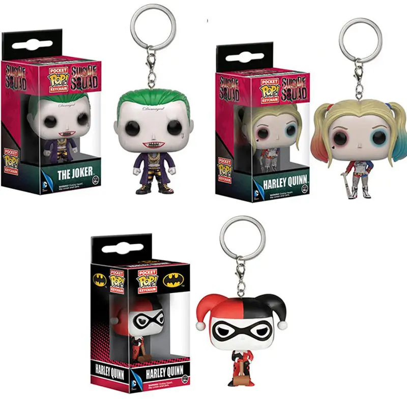 FUNKO POP Suicide Squad The Joker & Harley Quinn Pocket Pop keychain PVC action Figure Collection Model toys for children gift
FUNKO POP Suicide Squad The Joker & Harley Quinn Pocket Pop keychain PVC action Figure Collection Model toys for children gift