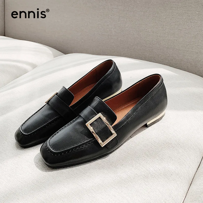 ENNIS 2019 Fashion Flat Loafer Genuine Leather Boat Shoes Women Outdoor Casual Shoes Square Toe Buckle Flats White Black C9109
ENNIS 2019 Fashion Flat Loafer Genuine Leather Boat Shoes Women Outdoor Casual Shoes Square Toe Buckle Flats White Black C9109