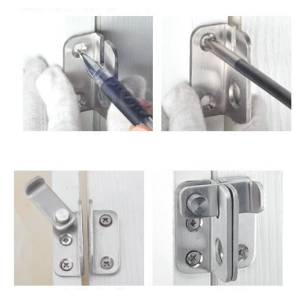 Slide Bolt Latch Gate Latches Safety Door Lock 40x45mm Stainless Steel Brushed Finish with Padlock Hole