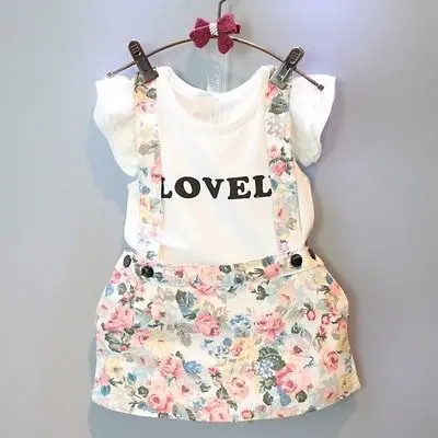 Girls Summer Casual Clothes Set Ruffles T-shirt + Overalls dresses 2016 Girl Clothing Sets for Kids
Girls Summer Casual Clothes Set Ruffles T-shirt + Overalls dresses 2016 Girl Clothing Sets for Kids