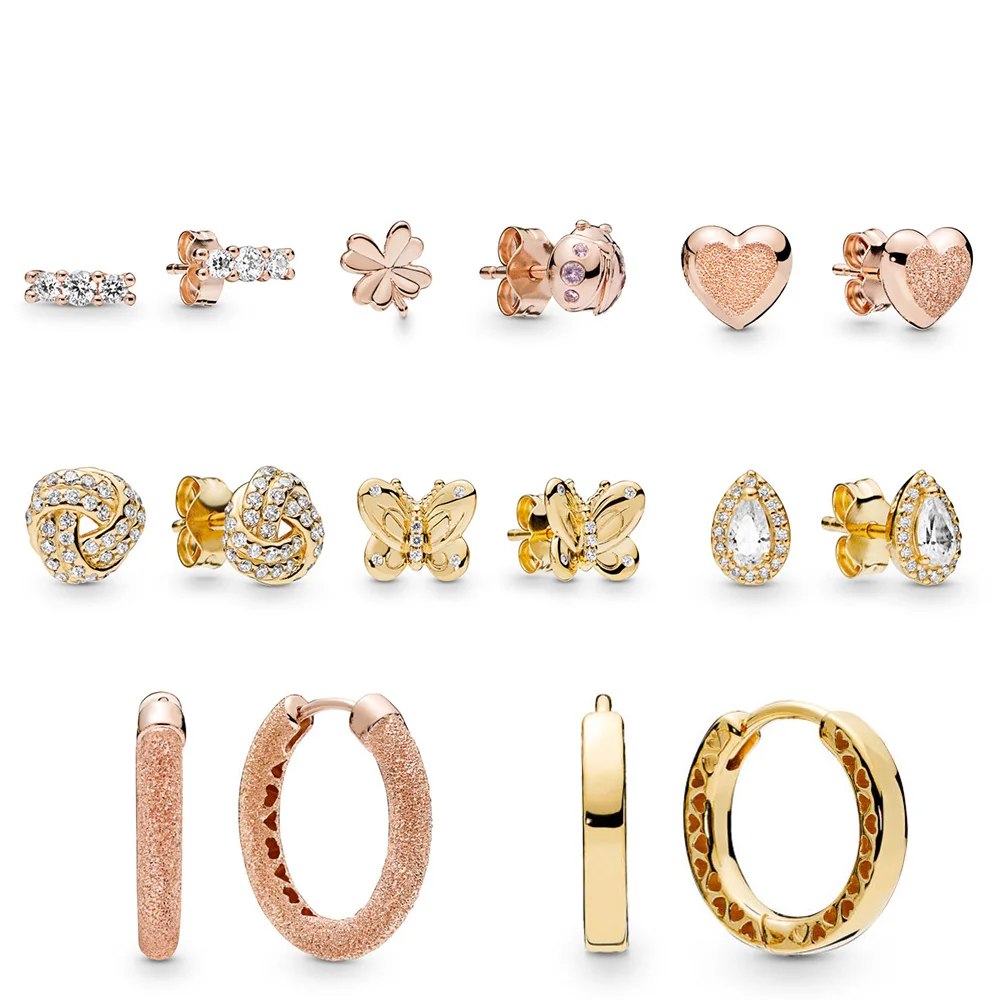925 Sterling Silver Earrings 2019 Charms Rose Gold Stud Earrings Flower Heart Butterfly For Women Wedding Party Jewelry
925 Sterling Silver Earrings 2019 Charms Rose Gold Stud Earrings Flower Heart Butterfly For Women Wedding Party Jewelry