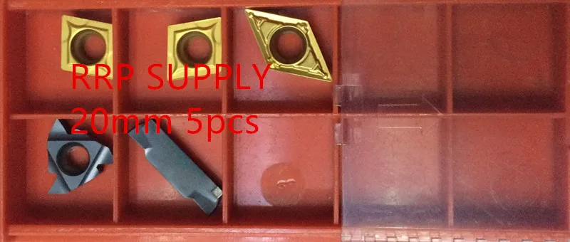 20mm 5pcs inserts set for new 20mm 5pcs Lathe cutting tool set, One box contains 5pcs inserts.
20mm 5pcs inserts set for new 20mm 5pcs Lathe cutting tool set, One box contains 5pcs inserts.