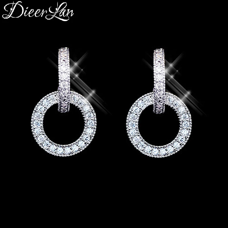 DIEERLAN New Design 925 Sterling Silver Full Zircon Circle Earrings For Women Wedding Jewelry Fashion S925 Pendientes Brincos
DIEERLAN New Design 925 Sterling Silver Full Zircon Circle Earrings For Women Wedding Jewelry Fashion S925 Pendientes Brincos