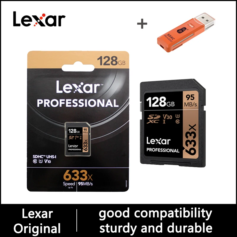 Lexar 633X SD Card 32GB 128GB 64GB 256GB 512GB 16GB Class 10 U1/U3 V30 Memory Card 64 128 gb 1TB Flash Card SD Memory SDXC SDHC
Lexar 633X SD Card 32GB 128GB 64GB 256GB 512GB 16GB Class 10 U1/U3 V30 Memory Card 64 128 gb 1TB Flash Card SD Memory SDXC SDHC