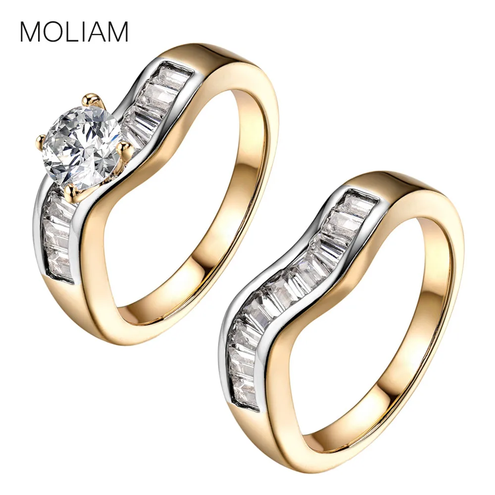 MOLIAM Ring Set for Women Gold-Color Elegant Cubic Zirconia Crystal Mid Rings Twist Anillos Trendy Party Jewelry MLR584+MLR585
MOLIAM Ring Set for Women Gold-Color Elegant Cubic Zirconia Crystal Mid Rings Twist Anillos Trendy Party Jewelry MLR584+MLR585