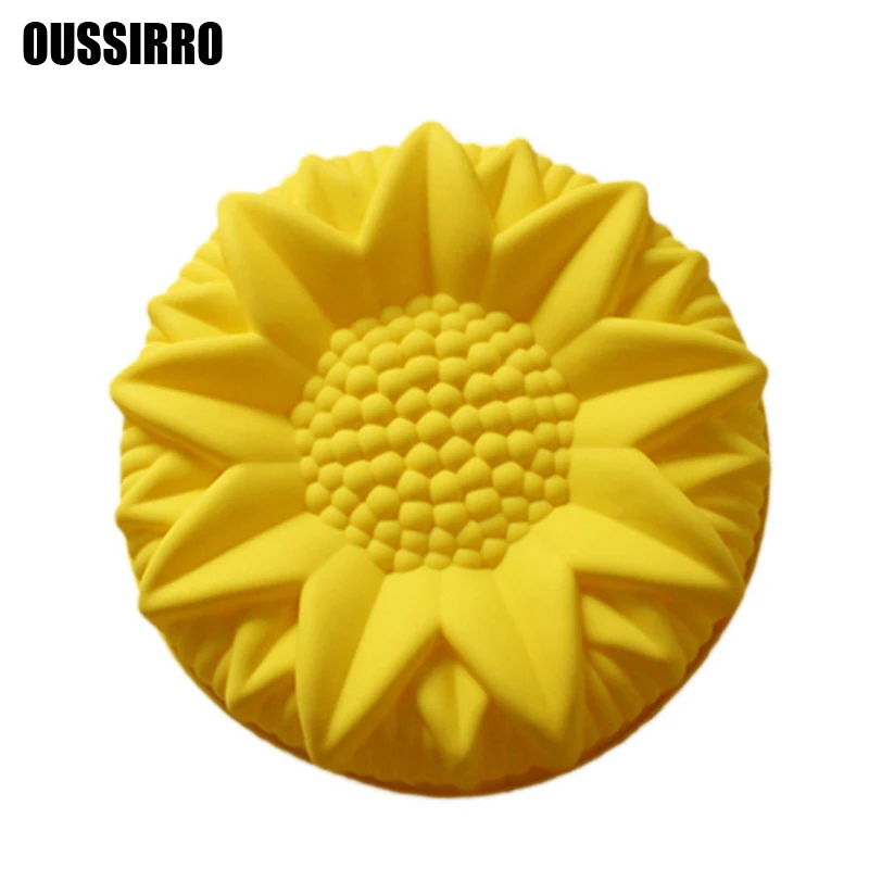 

Suef 10 inch Round Sunflower Silicone Birthday Cake Baking Pans Toast Tray Silicone Cake Baking Molds Random color deliver 1