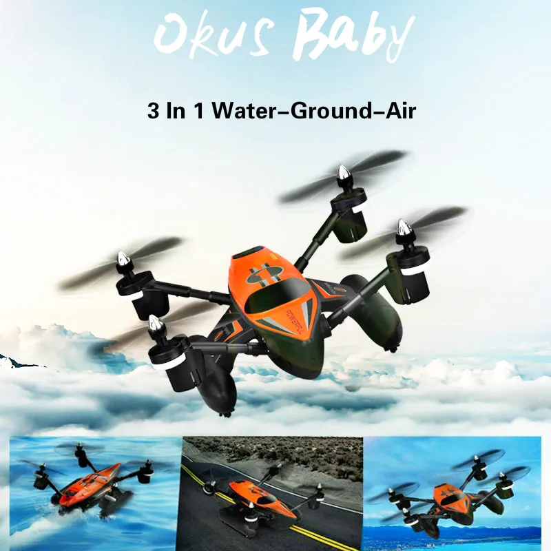 2019 Brand New RC Drone Air Land Sea Mode 3 in 1 Waterproof Headless Mode 2.4G LED Quadcopter Headless Mode Toys RTF
2019 Brand New RC Drone Air Land Sea Mode 3 in 1 Waterproof Headless Mode 2.4G LED Quadcopter Headless Mode Toys RTF
