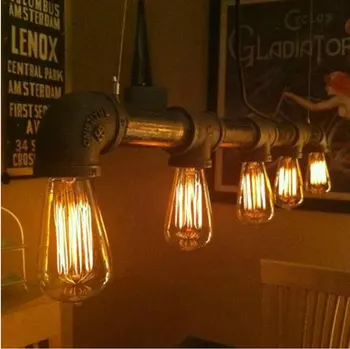 Vintage Pendant Lights Metal Water Pipe Lamp Steampunk Lamps E27 Bulbs Pendant Lamp Warehouse Bar Lighting Counter Lamps
Vintage Pendant Lights Metal Water Pipe Lamp Steampunk Lamps E27 Bulbs Pendant Lamp Warehouse Bar Lighting Counter Lamps