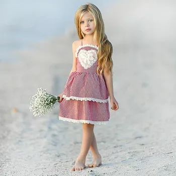 Summer Girls Dress Cotton Summer baby girls Clothing Strap Sleeveless Lace Plaid Ruffles Dresses Outfits F502
Summer Girls Dress Cotton Summer baby girls Clothing Strap Sleeveless Lace Plaid Ruffles Dresses Outfits F502