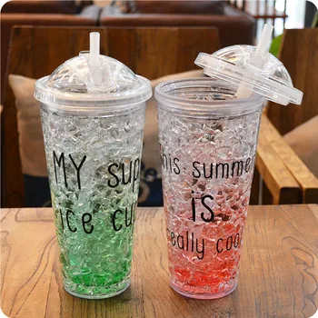 Summer Cool Sippy Water Bottle Chic Coffee Juice Milk Hidden Straw Ice Cup Double Layer Refrigerant Plastic Drink Bottle
Summer Cool Sippy Water Bottle Chic Coffee Juice Milk Hidden Straw Ice Cup Double Layer Refrigerant Plastic Drink Bottle