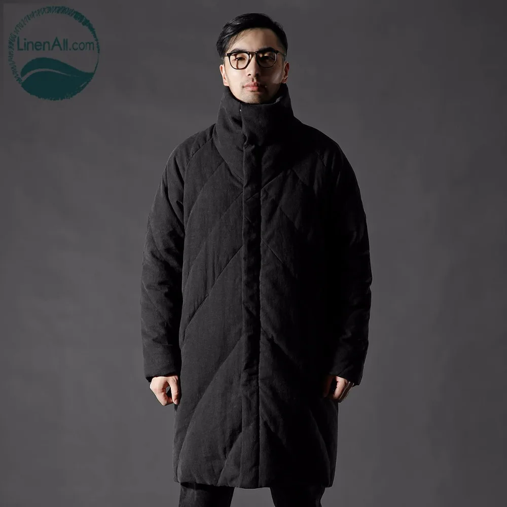 LinenAll original men's winter stand-collar down jacket male black ramie down jacket men QF
LinenAll original men's winter stand-collar down jacket male black ramie down jacket men QF
