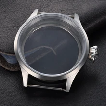 43mm Sapphire Crystal 316L SS horloge Case Fit Hand Kronkelende 6497/6498 Beweging SC4303(China)