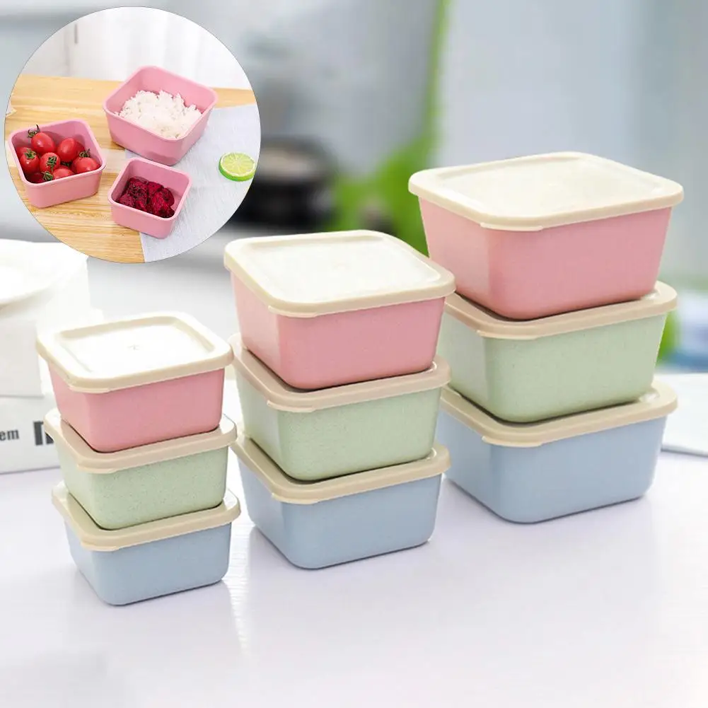 New 3Pcs Wheat Straw Kitchen Organizer Food Storage Holder Crisper Bento Lunch Box
New 3Pcs Wheat Straw Kitchen Organizer Food Storage Holder Crisper Bento Lunch Box