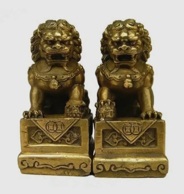 Chinese Old China Chinese Brass Folk Fengshui Foo Fu Dog Guardion Door Lion Statue Pair Figure decoration brass factory outlets
Chinese Old China Chinese Brass Folk Fengshui Foo Fu Dog Guardion Door Lion Statue Pair Figure decoration brass factory outlets