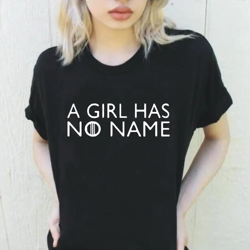 Фото Модная женская футболка с надписью A Girl без имени забавная Повседневная коротким