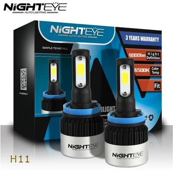 NIGHTEYE H11 Car LED Headlight Bulbs H8 H9 IP68 COB Chip Auto Led Light 6500K 9000LM 72W Kit Dual Fan Car Lamp Fog Lights 2Pcs
NIGHTEYE H11 Car LED Headlight Bulbs H8 H9 IP68 COB Chip Auto Led Light 6500K 9000LM 72W Kit Dual Fan Car Lamp Fog Lights 2Pcs