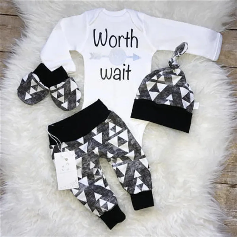 Cool Newborn Toddler Baby Boys Long Sleeve Romper+Pants+Hat 3Pcs Autumn Clothes Suit Triangle Printed Pants Worth Wait Shirts
Cool Newborn Toddler Baby Boys Long Sleeve Romper+Pants+Hat 3Pcs Autumn Clothes Suit Triangle Printed Pants Worth Wait Shirts