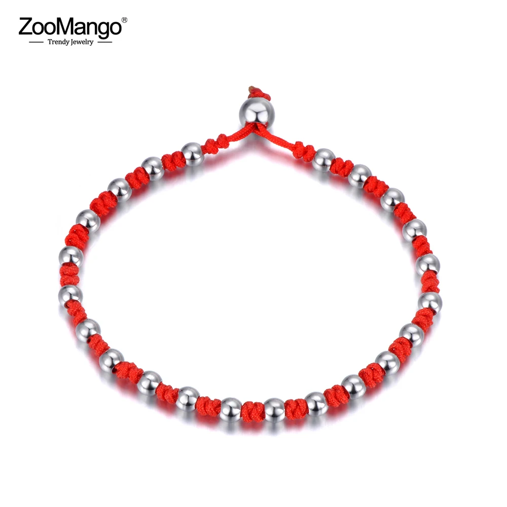 ZooMango Lace Up Bracelets Chinese Style Red Line With Silver Color Beads Stianless Steel Beads Diy Handmade Jewelry ZB18190
ZooMango Lace Up Bracelets Chinese Style Red Line With Silver Color Beads Stianless Steel Beads Diy Handmade Jewelry ZB18190
