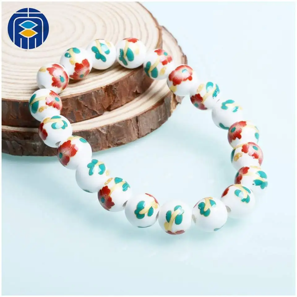 JuleeCrystal Wholesale 10mm Ceramic Round Beads Elastic Bracelet with Flower Pattern For Women
JuleeCrystal Wholesale 10mm Ceramic Round Beads Elastic Bracelet with Flower Pattern For Women