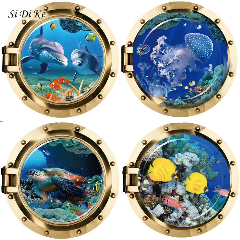 Si Di Ke 3d Submarine Porthole Wall Stickers for Kids Rooms Childrens Playroom Shark Jellyfish Turtle Animal Decals Mural
Si Di Ke 3d Submarine Porthole Wall Stickers for Kids Rooms Childrens Playroom Shark Jellyfish Turtle Animal Decals Mural