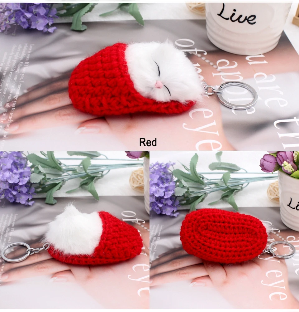 sleeping cat keychain 3