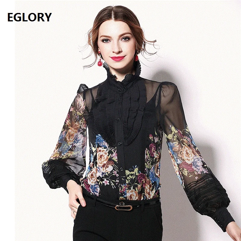 Women's Blouse Tops 2018 Spring Summer Shirts Vintage Floral Print Ruffles Long Sleeve Elegant Vintage Shirts Blusas Feminino
Women's Blouse Tops 2018 Spring Summer Shirts Vintage Floral Print Ruffles Long Sleeve Elegant Vintage Shirts Blusas Feminino