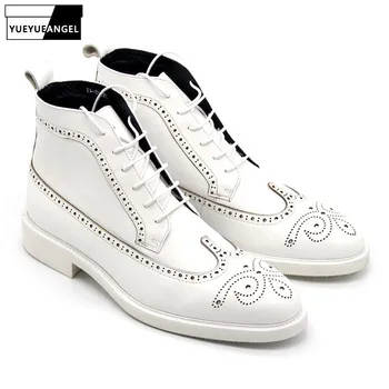 Classic Derby Shoes Men White Ankle Boots Designer Handmade Lace Up High Top Sneakers Genuine Leather Boots Men Plus Size
Classic Derby Shoes Men White Ankle Boots Designer Handmade Lace Up High Top Sneakers Genuine Leather Boots Men Plus Size