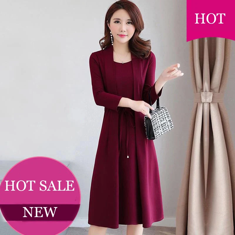 2019 New Dress Fake Two Dresses Women's Long Sleeves To Cover The Belly Mother Decorated The Body Slimming Plus-size Knee-Length
2019 New Dress Fake Two Dresses Women's Long Sleeves To Cover The Belly Mother Decorated The Body Slimming Plus-size Knee-Length