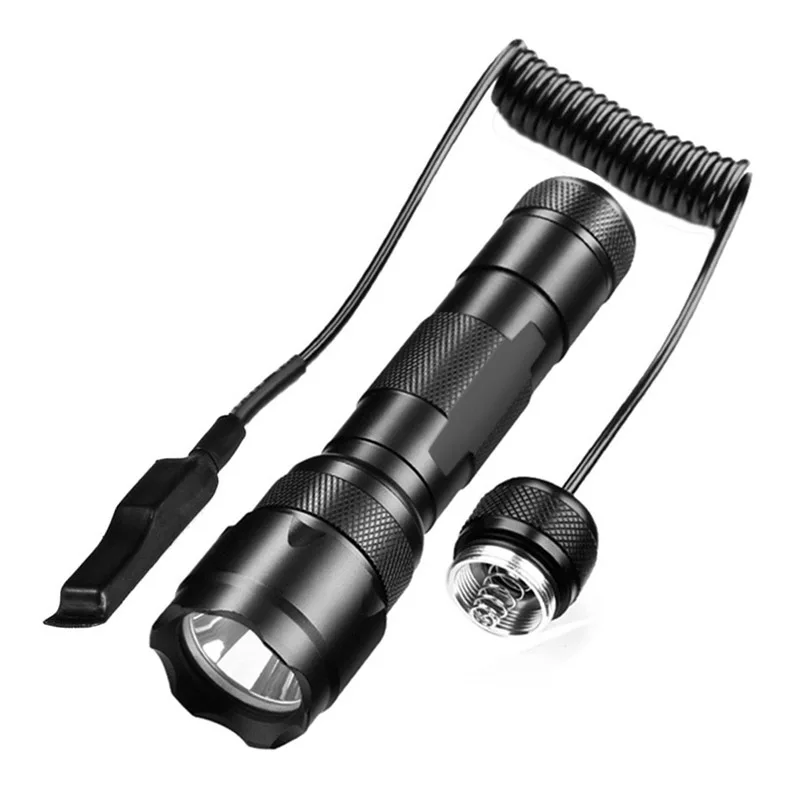 

WF 502B 3-mode LED Flashlight 18650 Torch 1000lm White Light T6 LED Lamp w/ Tail Switch Remote Control Pressure Tactical Switch