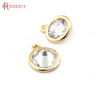(33694)6PCS 9*7.5MM 24K Gold Color Brass with Zircon Round Charms Pendants High Quality Diy Jewelry Findings Accessories
(33694)6PCS 9*7.5MM 24K Gold Color Brass with Zircon Round Charms Pendants High Quality Diy Jewelry Findings Accessories
