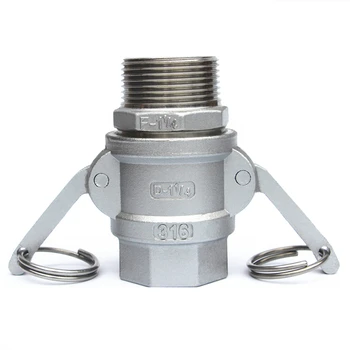 3/4" BSP Male Thread x 3/4" BSP Female Thread 304 Stainless Steel D + F Type CamLock Fitting Pump Adapter Cam Groove Coupling
3/4" BSP Male Thread x 3/4" BSP Female Thread 304 Stainless Steel D + F Type CamLock Fitting Pump Adapter Cam Groove Coupling