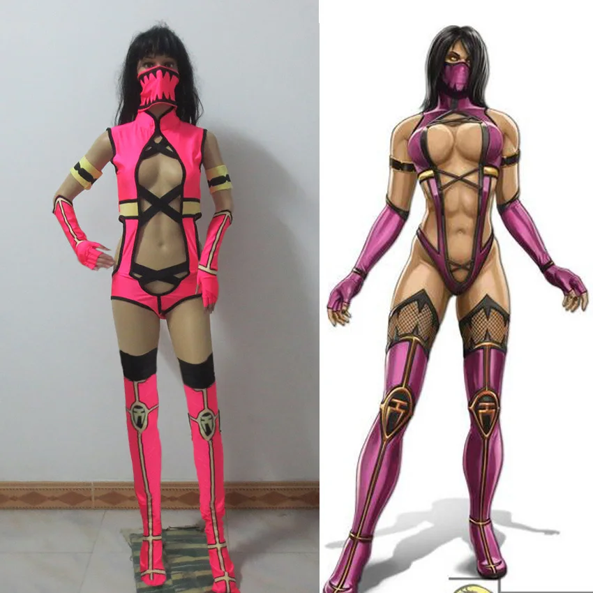 Костюм для косплея Mortal Kombat Mileena полный комплект на заказ бесплатная доставка |