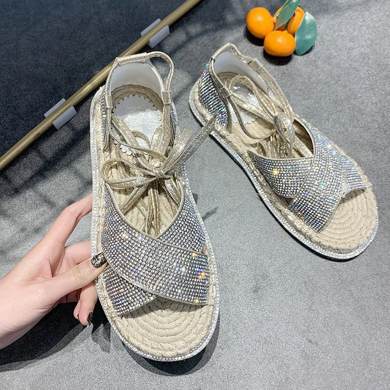 Summer New Bright Crystal Shoes Women Lace Up Ankle-chain Open-toed Sandals Sexy Shoes Women Platform Gladiator Sandals Women
Summer New Bright Crystal Shoes Women Lace Up Ankle-chain Open-toed Sandals Sexy Shoes Women Platform Gladiator Sandals Women