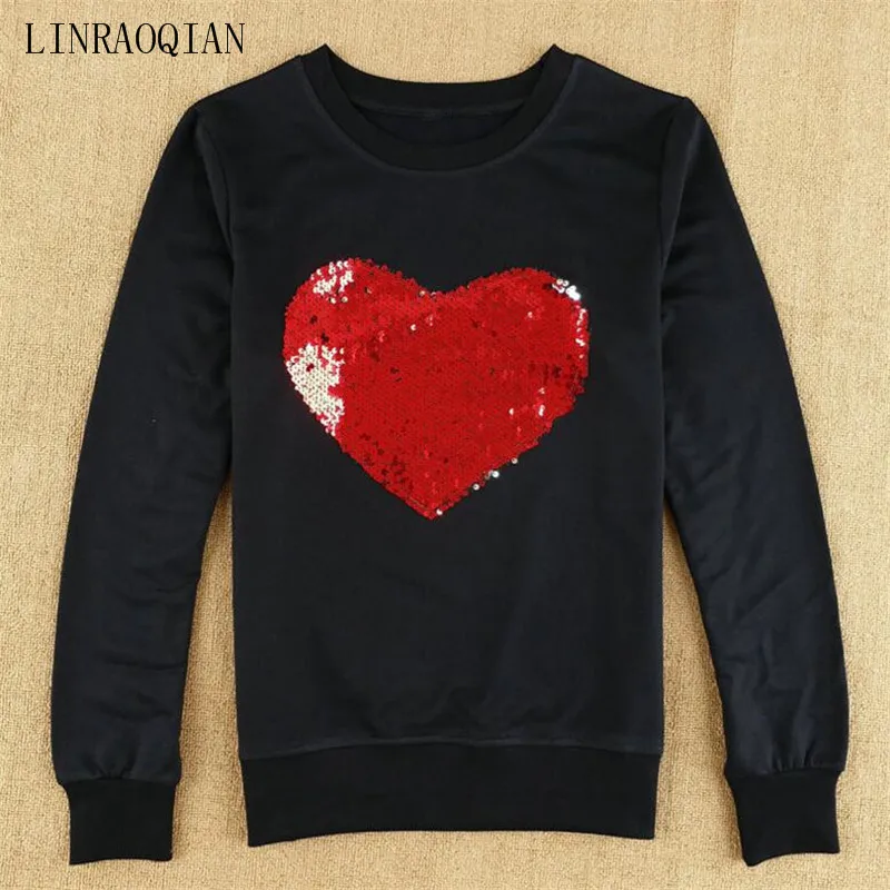 LINRAOQIAN Harajuku Shirt Women Tops Red Heart Sequin Top Tshirt Female Autumn Long Sleeve O-Neck T Shirt Women Camiseta Mujer
LINRAOQIAN Harajuku Shirt Women Tops Red Heart Sequin Top Tshirt Female Autumn Long Sleeve O-Neck T Shirt Women Camiseta Mujer