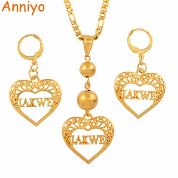 Anniyo Iakwe Jewelry sets With Heart Pendant Necklaces Earrings for Women #140206
Anniyo Iakwe Jewelry sets With Heart Pendant Necklaces Earrings for Women #140206
