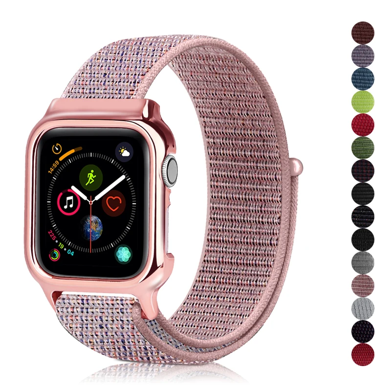 watch case+sport loop for apple watch 4 band 40mm 44mm bracelet nylon watchband for iwatch belt series 4 Protective cover
watch case+sport loop for apple watch 4 band 40mm 44mm bracelet nylon watchband for iwatch belt series 4 Protective cover