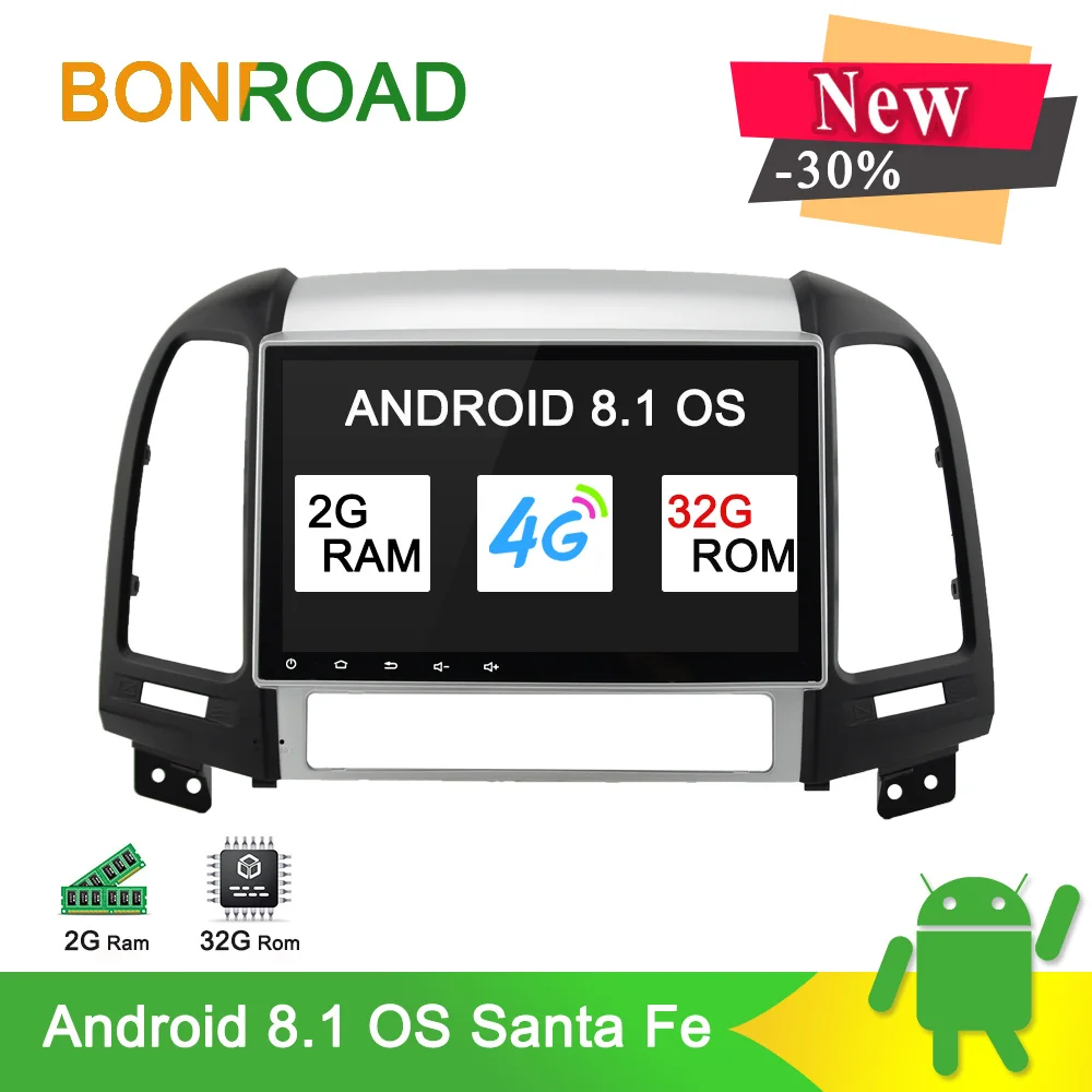 Bonroad 2 Din Android 8.1 4G Car Multimedia Stereo For Hyundai Santa Fe 2 2006-2012 car radio video stereo GPS Navigation
Bonroad 2 Din Android 8.1 4G Car Multimedia Stereo For Hyundai Santa Fe 2 2006-2012 car radio video stereo GPS Navigation