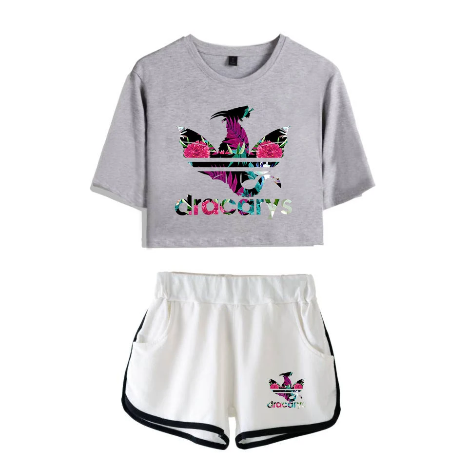 Kpop Dracarys Game Of Thrones Women Tshirt Harajuku Crop Top Shorts Suit 2 Piece Set Sexy Pajamas Summer Women's T shirt 2XL
Kpop Dracarys Game Of Thrones Women Tshirt Harajuku Crop Top Shorts Suit 2 Piece Set Sexy Pajamas Summer Women's T shirt 2XL