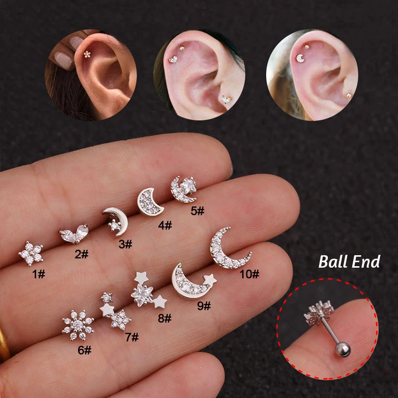 1 PC Small Flower Moon Wing Triangle CZ Tragus Daith Helix Rook Piercing Studs Jewelry Helix Cartilage Studs Rook Piercing
1 PC Small Flower Moon Wing Triangle CZ Tragus Daith Helix Rook Piercing Studs Jewelry Helix Cartilage Studs Rook Piercing