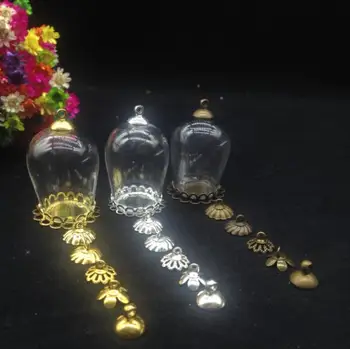 20sets/lot 30*18mm Dome Cloche Glass Bottle Pendant DIY double lace tray Top Terrarium Bottle Charm Apothecary Bottle Jewelry
20sets/lot 30*18mm Dome Cloche Glass Bottle Pendant DIY double lace tray Top Terrarium Bottle Charm Apothecary Bottle Jewelry